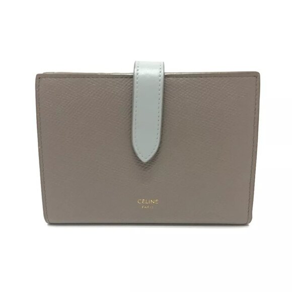 AUTHENTICITY GUARANTEED CELINE 10B643BRU Bicolor Medium Strap Compact Wallet - Picture 1 of 12